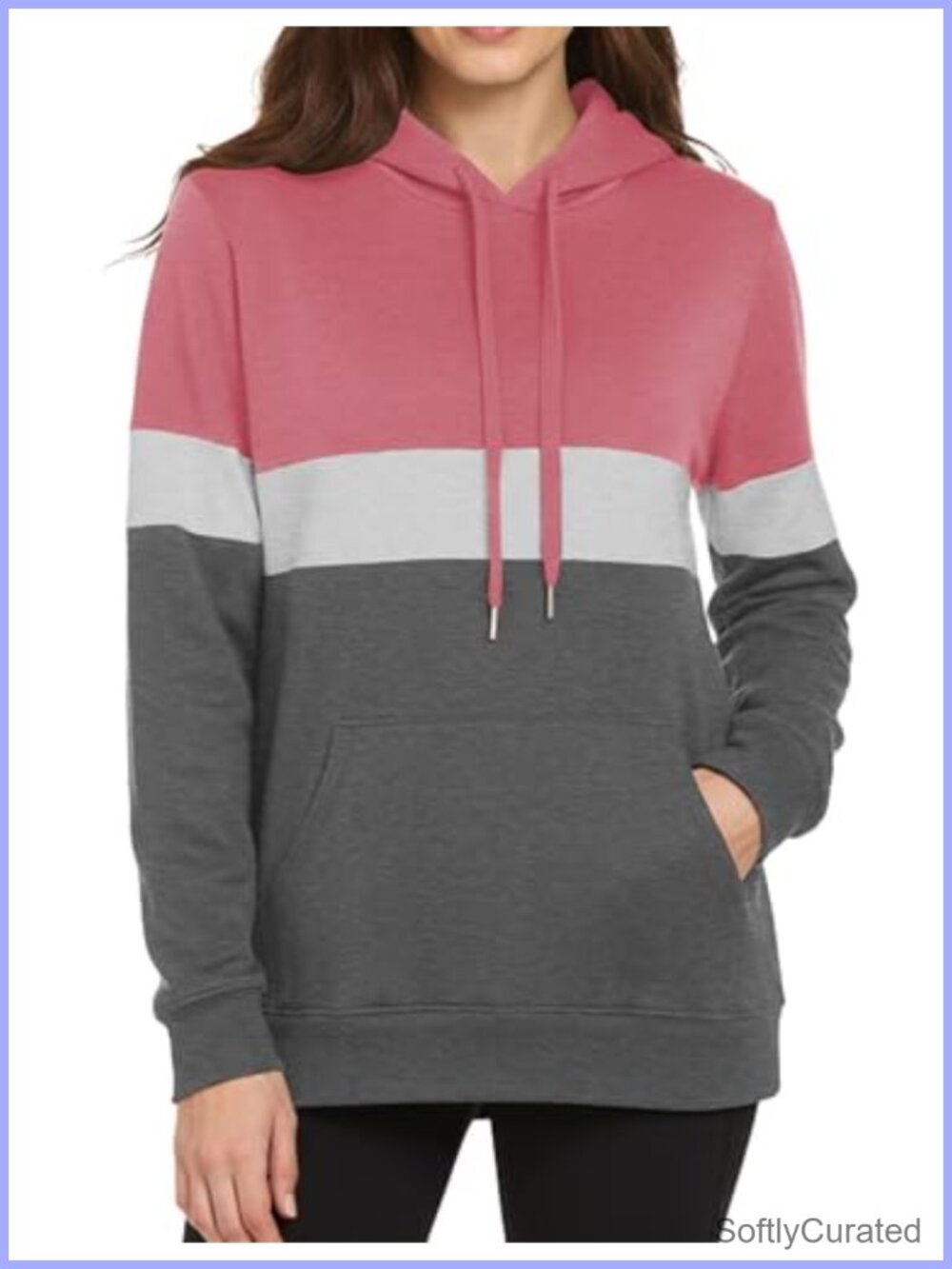 Women's Long Sleeve Loose Fit Pullover Hoodie with Pocket Drawstring